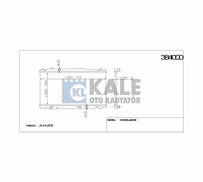 Honda Jazz Su Radyatörü 2009-2015 Radyatör Su M-t Brazıng OEM 19010-RB0-004 Honda Jazz Su Radyatörü 2009-2015 Radyatör Su M-t Brazıng OEM 19010-RB0-004